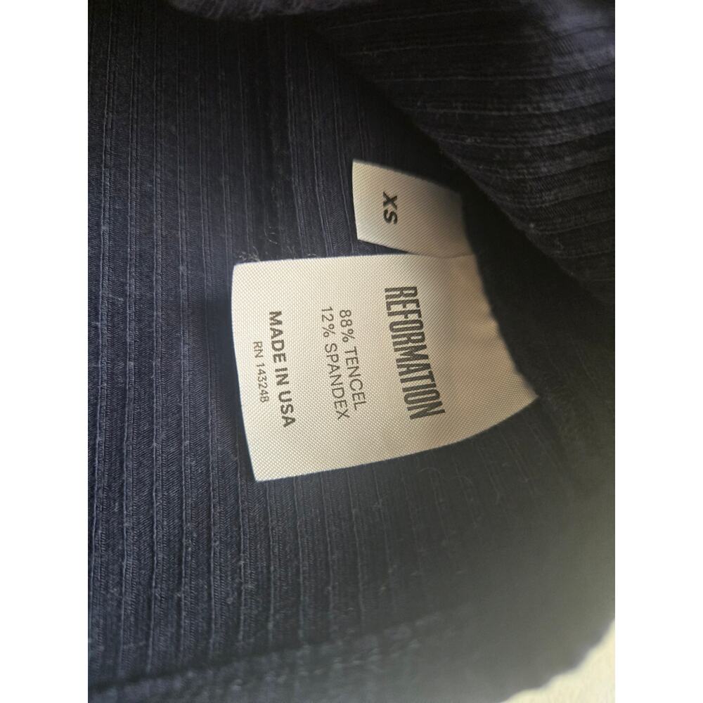 Reformation Black Ribbed Lace Up Cropped Tank Top Size XS - Picture 4 of 6